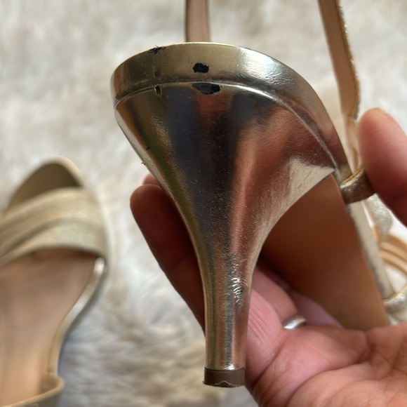 Women’s I. Miller Sz 10M platinum glitter embellished strap formal heel sandals - Picture 11 of 13